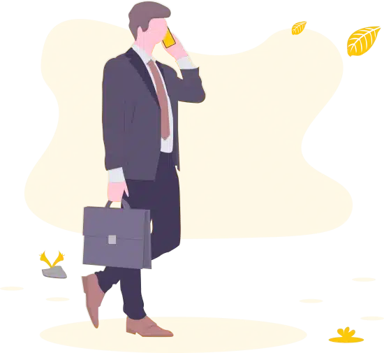 A business man walking with hand bag